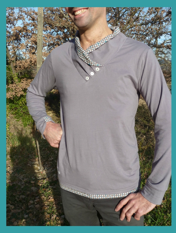 sous pull jersey homme patron couture col plis