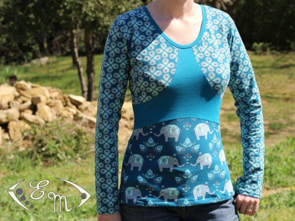 erine erine patron couture femme robe debardeur top sous pull rondeurs fine empiècement