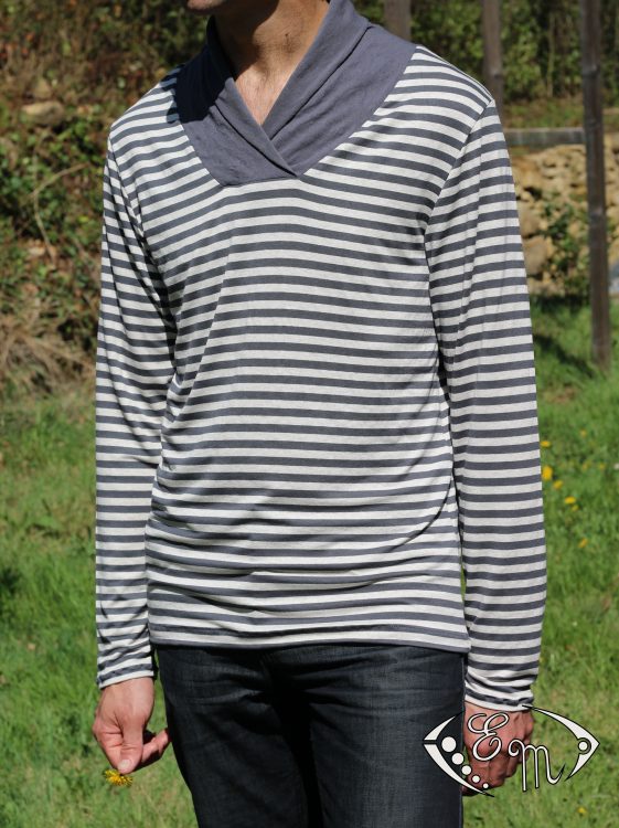 aconit sous pull col marin jersey patron couture