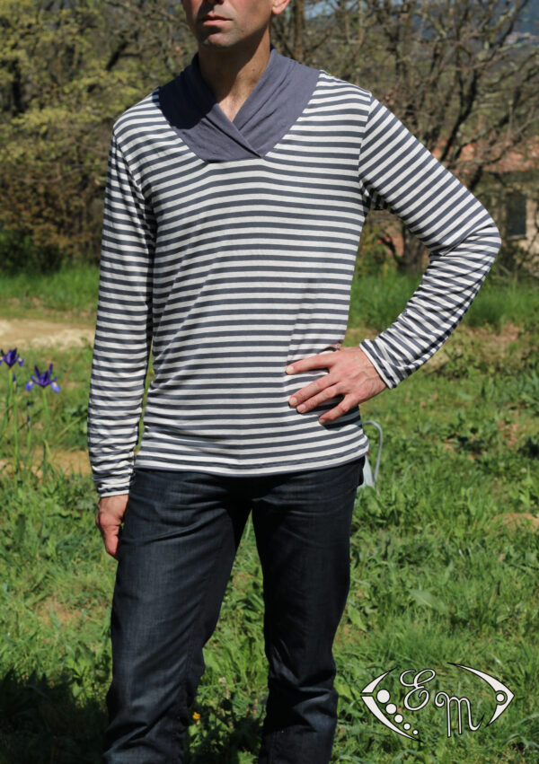 aconit sous pull col marin jersey patron couture