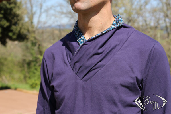 aconit sous pull col plis jersey patron homme couture