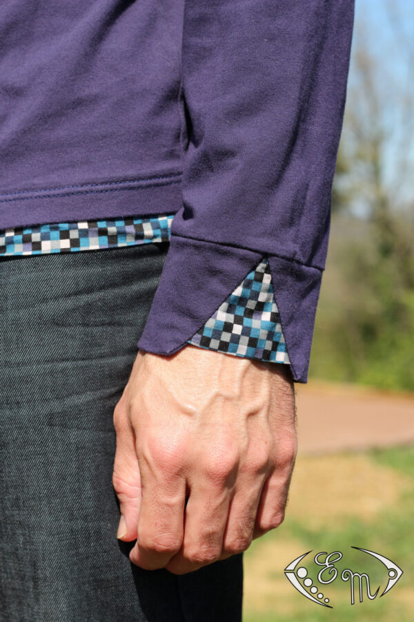 aconit sous pull col plis jersey patron homme couture