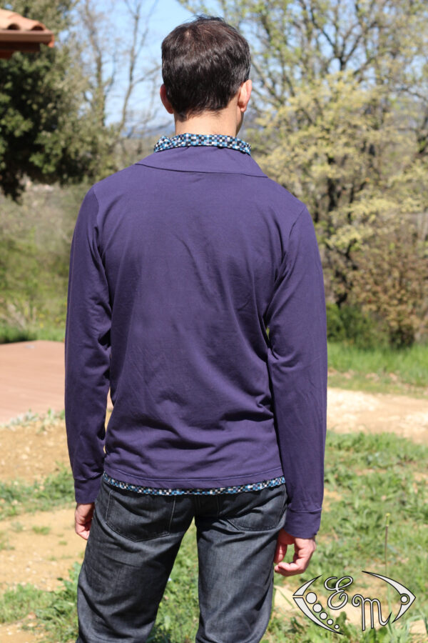 aconit sous pull col plis jersey patron homme couture