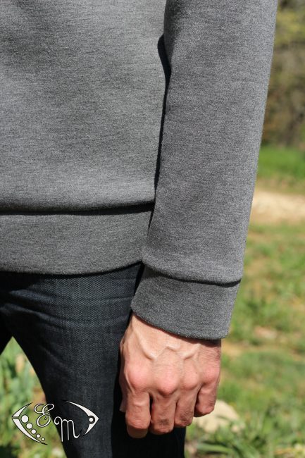 aconit patron homme etoffe malicieuse couture sous pull sweat jersey moleton col marin capuche plis