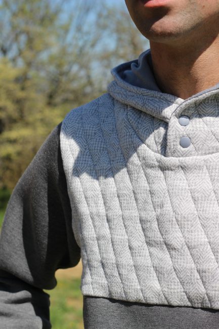 aconit patron homme etoffe malicieuse couture sous pull sweat jersey moleton col marin capuche plis