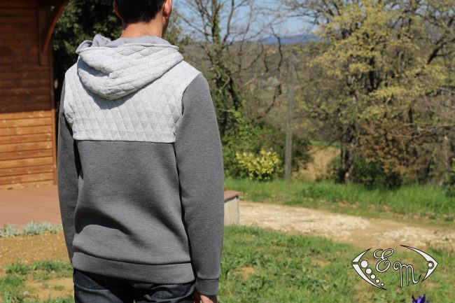 aconit patron homme etoffe malicieuse couture sous pull sweat jersey moleton col marin capuche plis