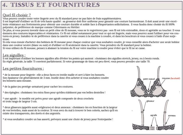 Patron de couture de lingerie PDF : Bijou le soutien gorge sans armatures
